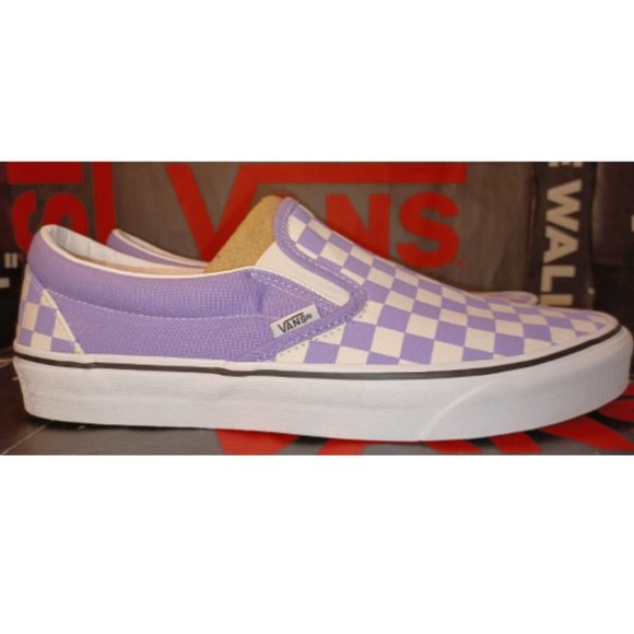 Vans Purple and White Slip-On Loafers - Picture 2 of 13